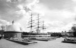 View of the Cutty Sark - Black and White    